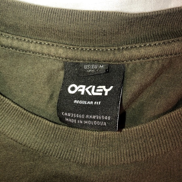 Men’s Oakley Spell Out Logo Graphic Short Sleeve T-Shirt Size Medium Green - Picture 4 of 6